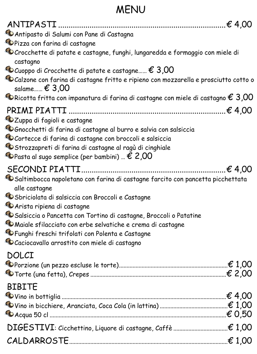 Menù FdC 2016